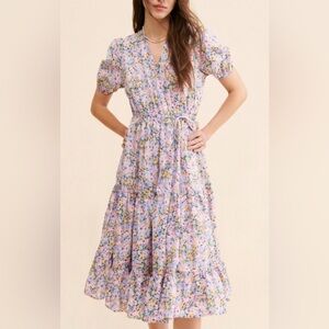 Sister Jane Floral Fields Midi Wrap Dress Medium